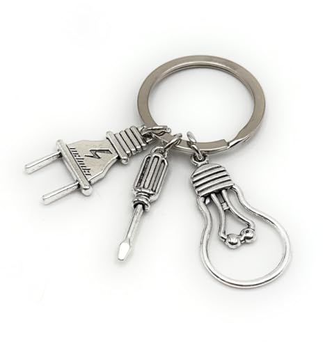 H-Customs Elektriker Spannung Lampung Schlüsselanhänger Anhänger aus Metall Silber von H-Customs