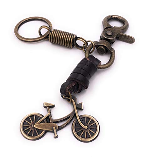 H-Customs Fahrrad Drahtesel Bronze Kunstleder besonderer Schlüsselanhänger Anhänger von H-Customs