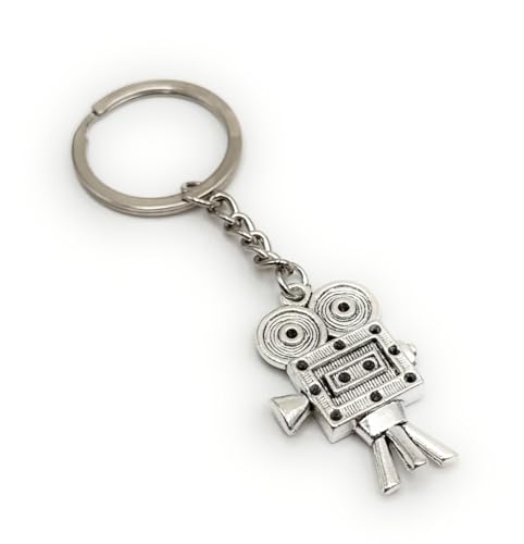 H-Customs Filmkamera mit Filmrolle Schlüsselanhänger Anhänger aus Metall Silber von H-Customs