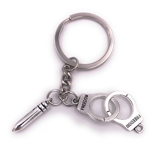 H-Customs Handschellen Freedom mit Patrone Schlüsselanhänger Anhänger Silber aus Metall H-Customs Handschellen Freedom mit Patrone Schlüsselanhänger Anhänger Silber aus Metall von H-Customs