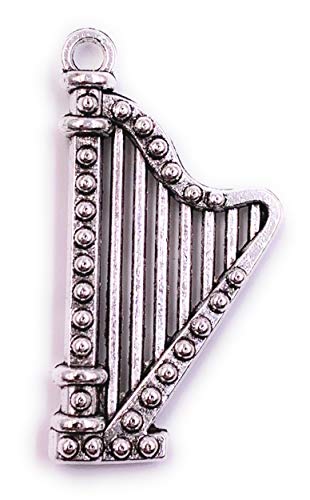 H-Customs Harfe Musik Instrument Charm Anhänger Kettenanhänger Bastelbedarf Schmuckzubehör von H-Customs