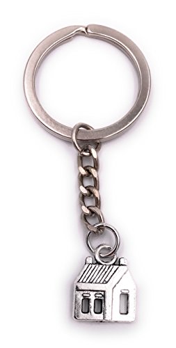 H-Customs Haus klein Schlüsselanhänger Anhänger Silber aus Metall von H-Customs
