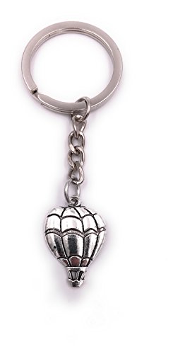 H-Customs Heißluftballon Luftfahrt Ballon Schlüsselanhänger Anhänger Silber aus Metall von H-Customs