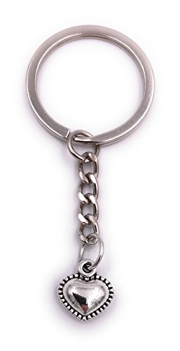 H-Customs Herz mit Kugeln Pärchen Schlüsselanhänger Anhänger Silber aus Metall von H-Customs