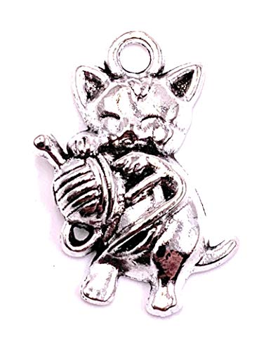 H-Customs Katze Wolle Cat Charm Anhänger Kettenanhänger Bastelbedarf Schmuckzubehör von H-Customs