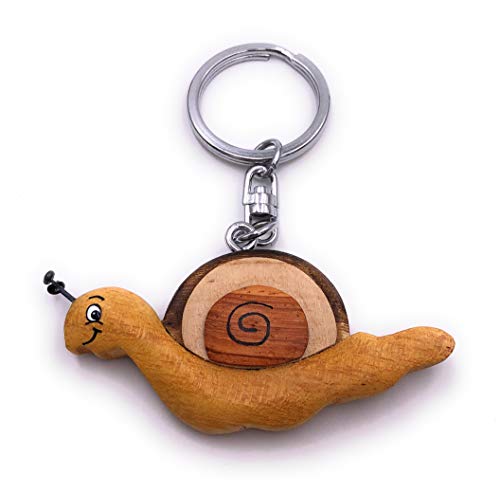 H-Customs Lange Schnecke kriechend langsam Holz Edel Handmade Schlüsselanhänger Anhänger von H-Customs