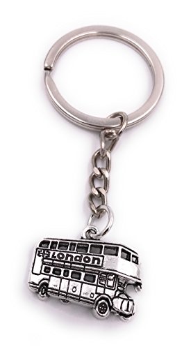 H-Customs London Bus Schlüsselanhänger Anhänger Silber aus Metall von H-Customs