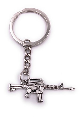 H-Customs M4 Gewehr klein Schlüsselanhänger Anhänger Silber aus Metall von H-Customs