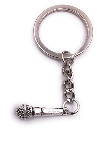 H-Customs Mikrofon Mic klein Schlüsselanhänger Anhänger Silber aus Metall von H-Customs