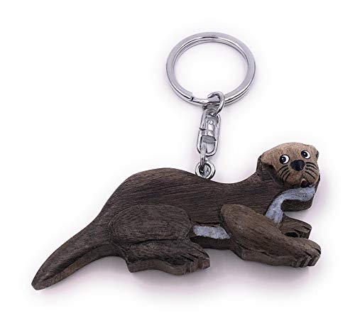 H-Customs Otter Fischotter Meer Tier sweet Holz Edel Handmade Schlüsselanhänger Anhänger von H-Customs