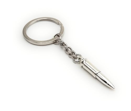 H-Customs Patrone Bullet Schlüsselanhänger Anhänger aus Metall Silber von H-Customs