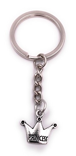 H-Customs Prinzess Krone Prinzessin Schlüsselanhänger Anhänger Silber aus Metall von H-Customs