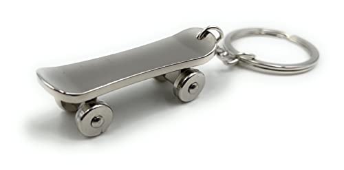 H-Customs Skateboard Skater besonderer Schlüsselanhänger Anhänger Silber aus Metall von H-Customs