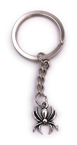 H-Customs Spinne klein Schlüsselanhänger Anhänger Silber aus Metall von H-Customs