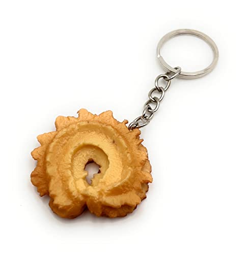 H-Customs Spritzklingel Spritzgebäck Teig Mürbeteig Schlüsselanhänger Anhänger braun von H-Customs