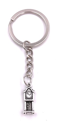 H-Customs Standuhr Uhr Antik Wanduhr stehend Schlüsselanhänger Anhänger Silber aus Metall von H-Customs