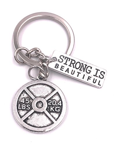 H-Customs Strong Beautiful Gewicht Training Schlüsselanhänger Anhänger Silber aus Metall H-Customs Strong Beautiful Gewicht Training Schlüsselanhänger Anhänger Silber aus Metall von H-Customs
