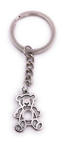 H-Customs Teddy Bär Kuscheltier Rahmen Schlüsselanhänger Anhänger Silber aus Metall von H-Customs