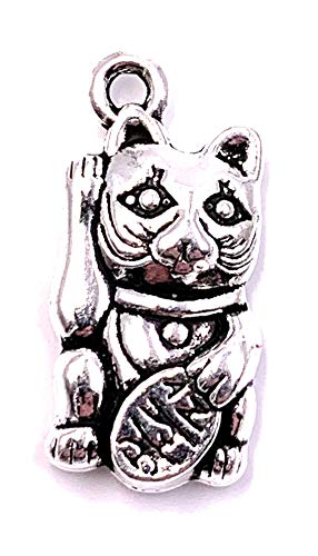 H-Customs Winkekatze Glücksbringer Cat Charm Anhänger Kettenanhänger Bastelbedarf Schmuckzubehör von H-Customs