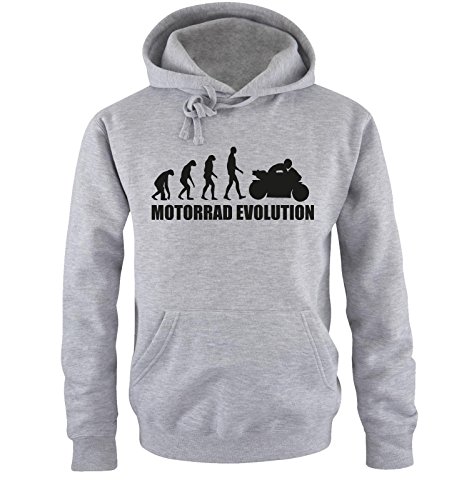 Comedy Shirts Motorrad Evolution - Herren Hoodie - Grau/Schwarz Gr. XXL von Comedy Shirts