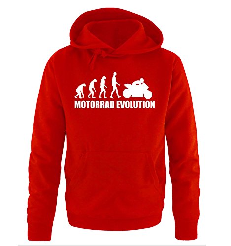 Comedy Shirts Motorrad Evolution - Herren Hoodie - Rot/Weiss Gr. XXL von Comedy Shirts