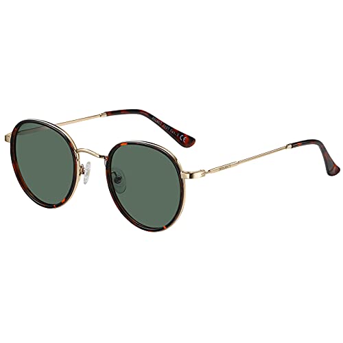 H HELMUT JUST Für Damen Herren Sonnenbrille Rund Retro Vinage Rahmen Polarisiertes Linse Grüne Gläser UV400 Vollrand Filigranes Gestell von H HELMUT JUST