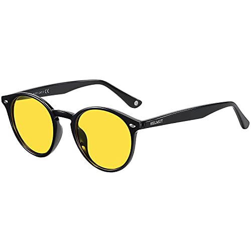 H HELMUT JUST Herren Damen Sonnenbrille Rund Retro Polarisierte Linse Leichter TR90 Rahmen Acetatbügel von H HELMUT JUST