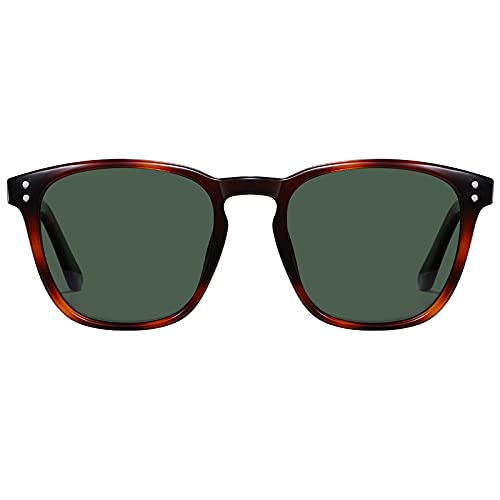 H HELMUT JUST Sonnenbrille Für Herren Eckig Retro Vinage Polarisierte Linse Leichter TR90 Rahmen Acetatbügel von H HELMUT JUST