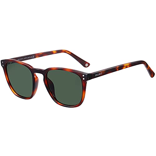 H HELMUT JUST Sonnenbrille Für Herren Eckig Retro Vinage Polarisierte Linse Leichter TR90 Rahmen Acetatbügel von H HELMUT JUST