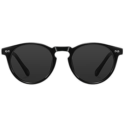 H HELMUT JUST Sonnenbrille Für Herren Damen Polarisierte Linse Rund Vinage Leichter TR90 Rahmen Acetatbügel von H HELMUT JUST