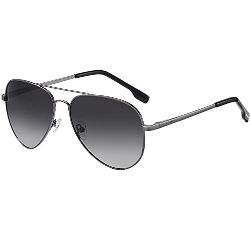 H HELMUT JUST Sonnenbrille Herren Damen Polarisiert Pilotenbrille Metall Rahmen UV400 Ultraleicht von H HELMUT JUST