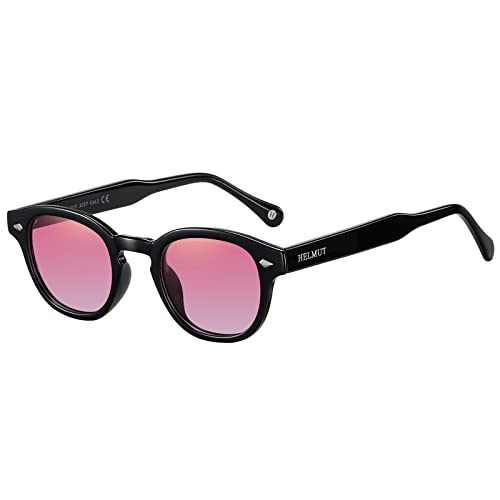 H HELMUT JUST Sonnenbrille für Damen, Herren, Depp-Stil, polarisiert, klein, rund, leicht, aus TR90-Material und Einlegesohle in Acetat von H HELMUT JUST