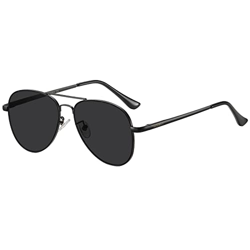 H HELMUT JUST Sonnenbrille für Herren Damen Pilotenbrille Getönte Linse Filigranes Gestell Kategorie 3 Flache Linse von H HELMUT JUST