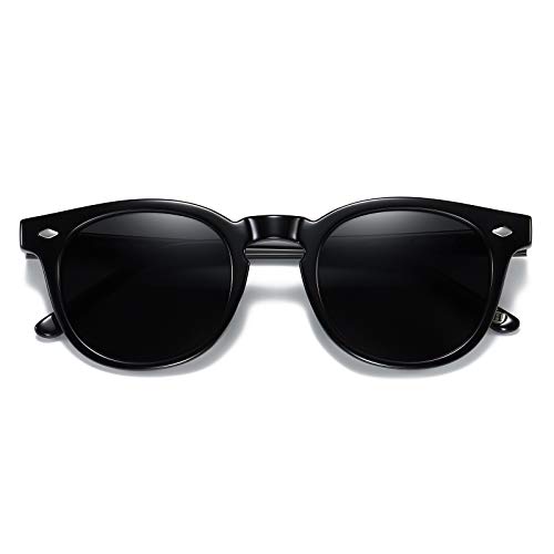H HELMUT JUST Sonnenbrille Herren Damen Polarisiert Linse, Rund Vintage Leichter TR90 Rahmen Acetatbügel von H HELMUT JUST