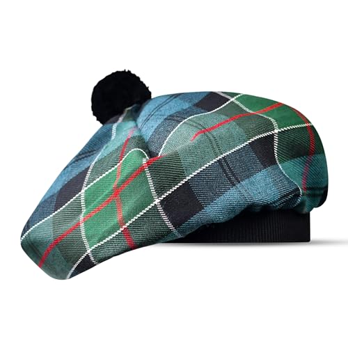 H HIGHLAND REDSTONE Schottische Mütze Tam o Shanter Scottish Bonnet Tartan Hut Acryl Wolle mit Pompon, Antikes Colquhoun, Einheitsgre von H HIGHLAND REDSTONE