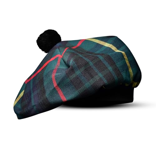H HIGHLAND REDSTONE Schottische Mütze Tam o Shanter Scottish Bonnet Tartan Hut Acryl Wolle mit Pompon, Jagdstewart, Einheitsgröße H HIGHLAND REDSTONE Schottische Mütze Tam o Shanter Scottish Bonnet Tartan Hut Acryl Wolle mit Pompon, Jagdstewart, Einheitsgröße von H HIGHLAND REDSTONE