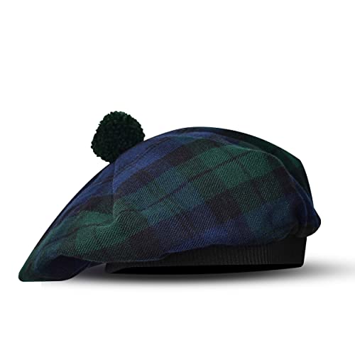 H HIGHLAND REDSTONE Schottische Mütze Tam o Shanter Scottish Bonnet Tartan Hut Acryl Wolle mit Pompon, schwarz/Schottenmuster, Einheitsgröße H HIGHLAND REDSTONE Schottische Mütze Tam o Shanter Scottish Bonnet Tartan Hut Acryl Wolle mit Pompon, schwarz/Schottenmuster, Einheitsgröße von H HIGHLAND REDSTONE