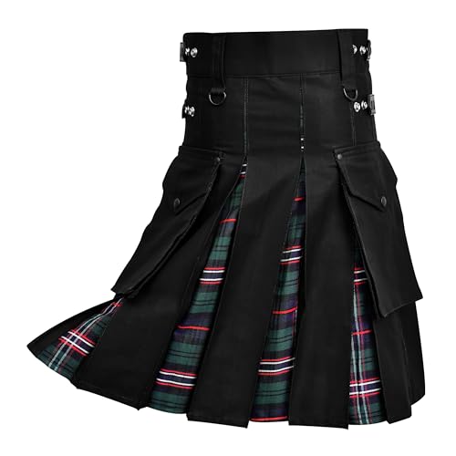 Hybrid Utility Kilts für Herren, schottischer traditioneller Kilt, mit Blitzen, Schottland National, 42-44 von H HIGHLAND REDSTONE