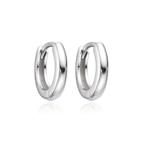 Creolen aus S925-Sterlingsilber für Damen, Mädchen, Herren, 10 mm, klein, leicht, hypoallergen – H'HELEN (10mm Silber) von H'Helen