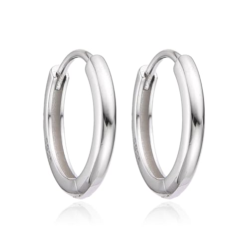 Creolen aus S925-Sterlingsilber für Damen, Mädchen, Herren, 16 mm, klein, leicht, hypoallergen – H'HELEN (16mm Silber) von H'Helen