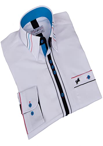 H K Mandel Luxuriöse Hemd in Weiß für Jede Gelegenheit. Künstlerhemden, Tanzhemden, Retro Hemden Größe L von H K Mandel