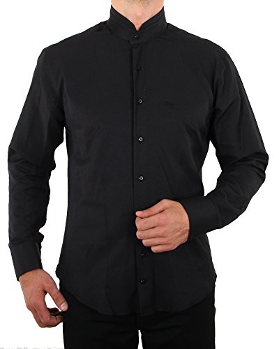 H K Mandel Stehkragen Hemd Uni Langarm Hemd Slim Fit Größe L von H K Mandel