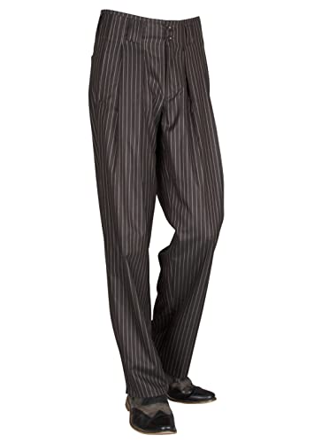 Schokobraune Bundfaltenhose für Herren im Retro-Stil. Weit geschnitten, ideal für Swing, Tango, Boogie und Rockabilly Mode. Vintage Tanzhose 50er Jahre. Größe 50 von H K Mandel