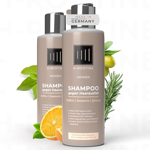 H-ROOTINE Shampoo gegen Haarausfall für Frauen | Coffein-Shampoo für dünner werdendes & kraftloses Haar • Ohne Parabene & Silikone | Anti Hairloss Women 200ml (2er Pack) von H-ROOTINE