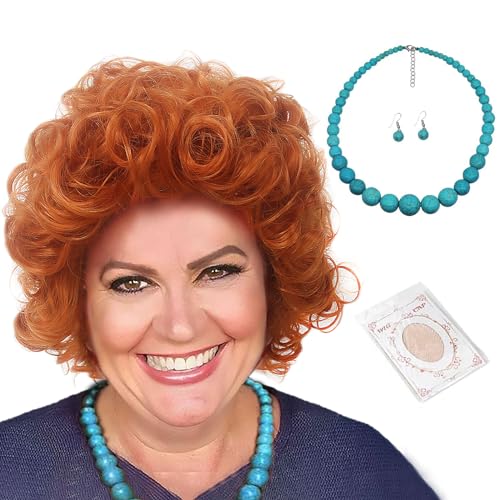 H&Bwig Kurze lockige Perücke, orange und rot, für Damen, 4-teiliges Set, Cosplay, Afro-Perücke, gewellt, flauschig, volle Perücke für Kostümpartys H&Bwig Kurze lockige Perücke, orange und rot, für Damen, 4-teiliges Set, Cosplay, Afro-Perücke, gewellt, flauschig, volle Perücke für Kostümpartys von H&Bwig