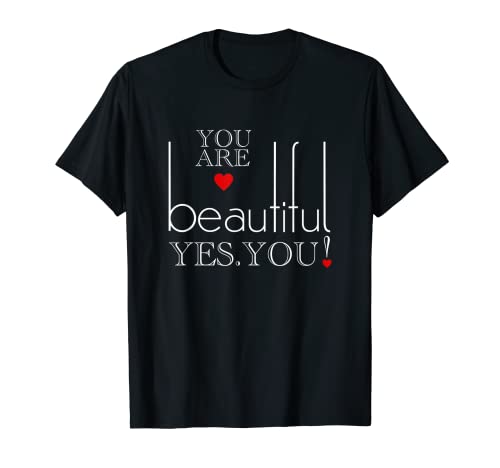 Frauen und Mann, Sie sind schön, mit einem roten Herz, Typograph T-Shirt Frauen und Mann, Sie sind schön, mit einem roten Herz, Typograph T-Shirt von H&L Women's and Man,You Are Beautiful