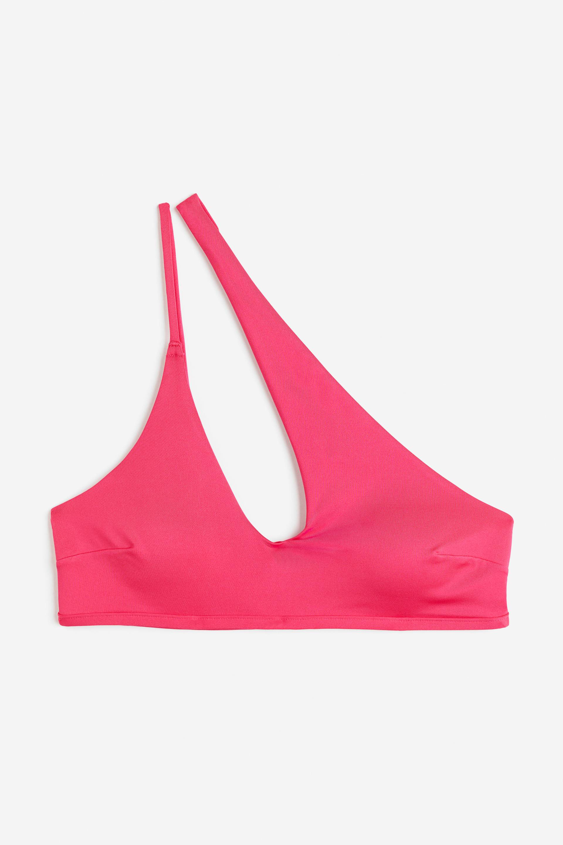 H&M Asymmetrisches wattiertes Bikinitop Cerise, Bikini-Oberteil in Größe 32 von H&M