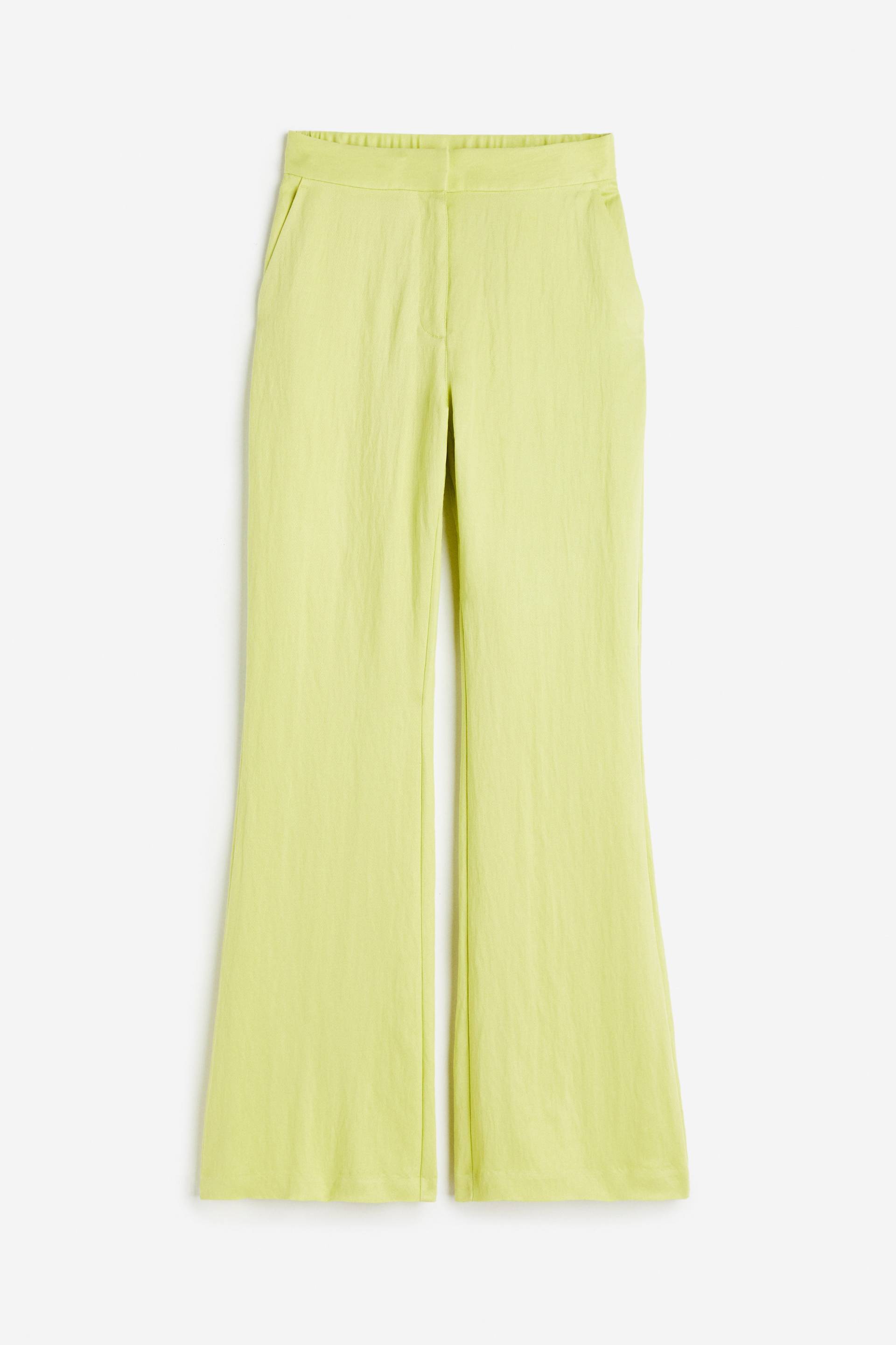 H&M Ausgestellte Hose aus Viskose Limegrün, Anzughosen in Größe 44. Farbe: Lime green von H&M