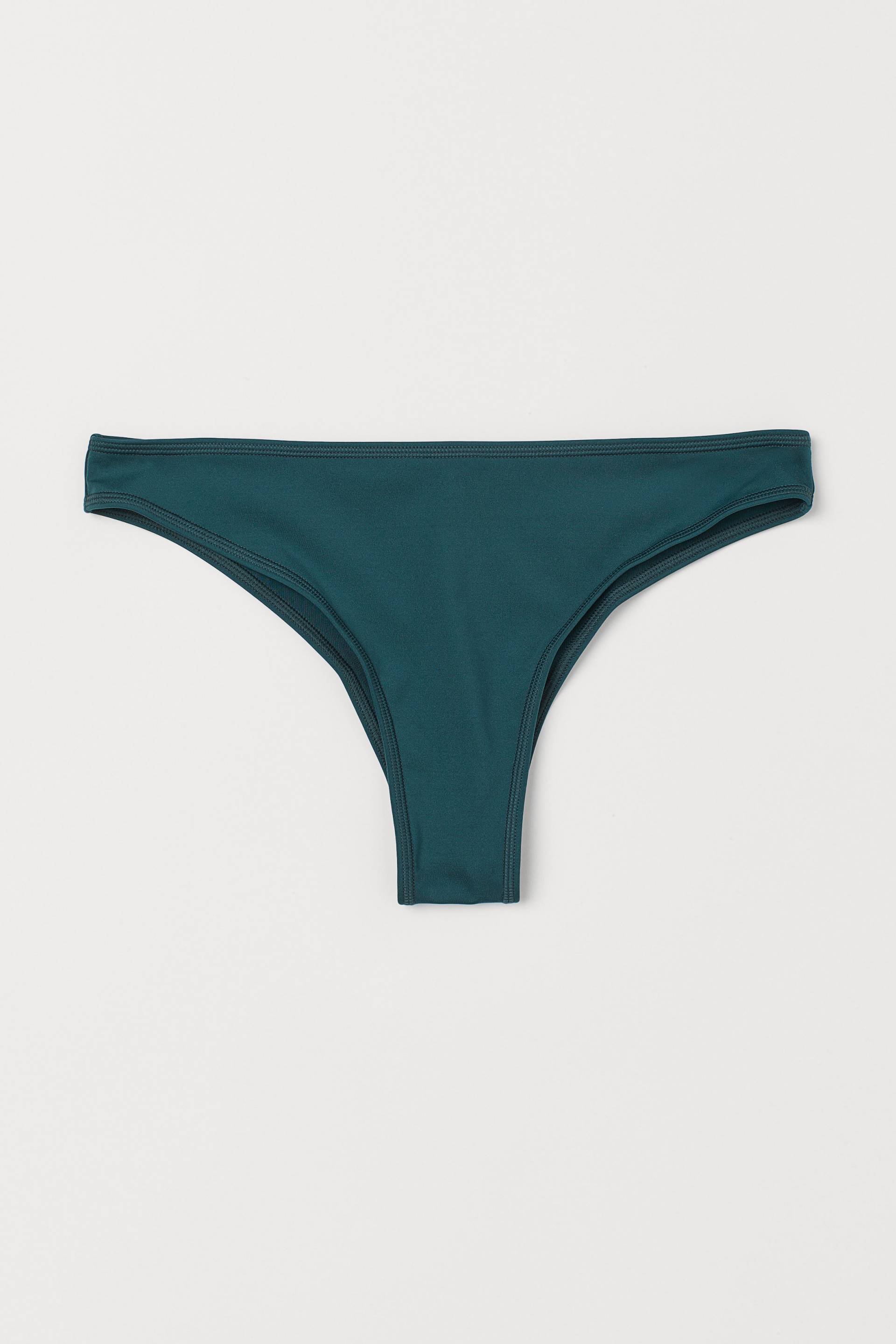 H&M Bikinihose Brazilian Dunkelgrün, Bikini-Unterteil in Größe 50. Farbe: Dark green von H&M