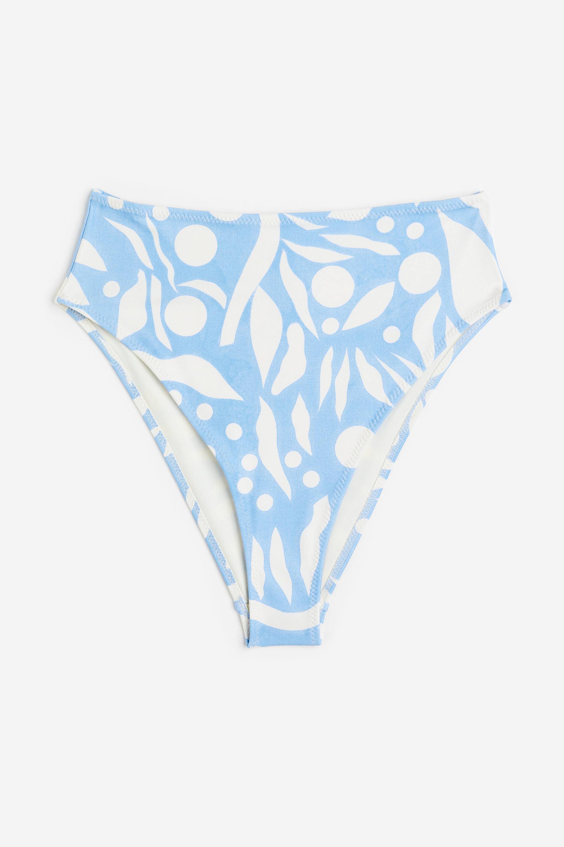 H&M Bikinihose Brazilian Hellblau/Gemustert, Bikini-Unterteil in Größe 42. Farbe: Light blue/patterned von H&M